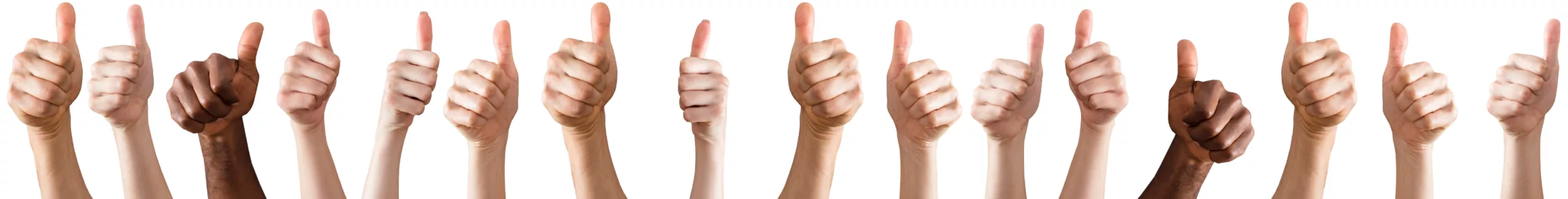 A row of thumbs up for positive reviews here at Allen Orthodontics.